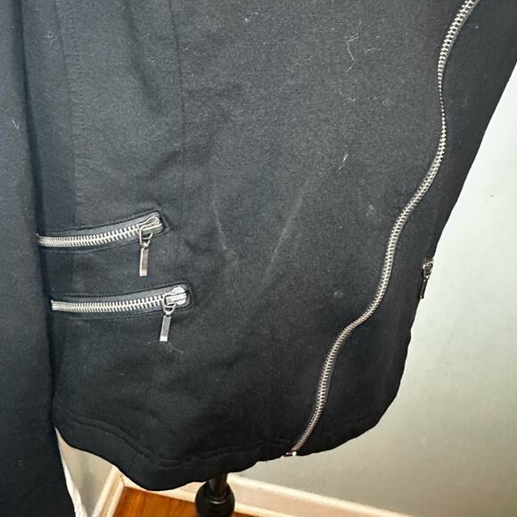 INC Asymmetrical Moto Jacket Black & White Color Block - Picture 4 of 7